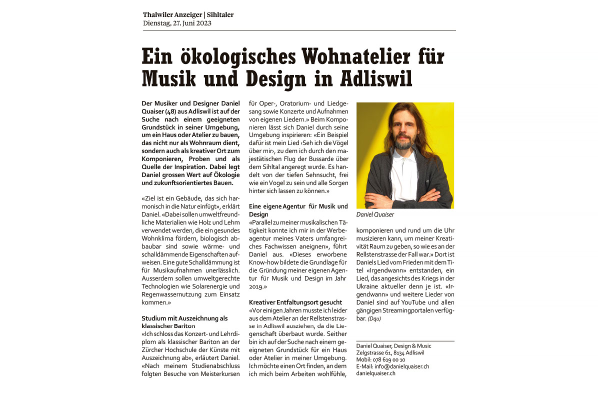 News Article Zuerichsee Zeitung